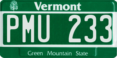 VT license plate PMU233