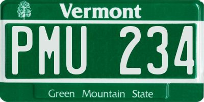 VT license plate PMU234
