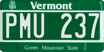 VT license plate PMU237