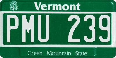 VT license plate PMU239
