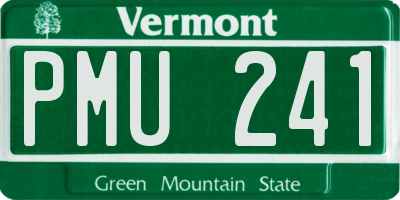VT license plate PMU241