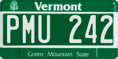 VT license plate PMU242