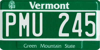 VT license plate PMU245
