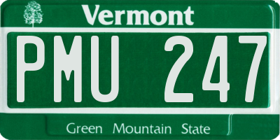 VT license plate PMU247