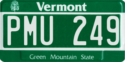 VT license plate PMU249