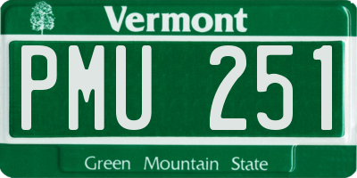VT license plate PMU251
