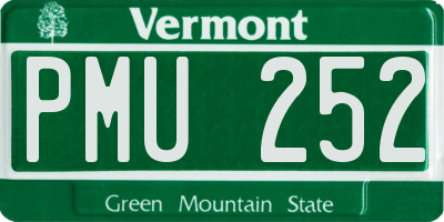 VT license plate PMU252
