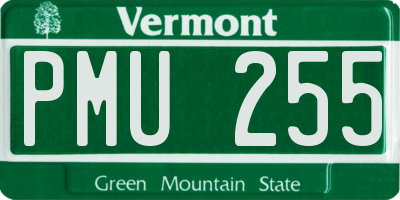 VT license plate PMU255