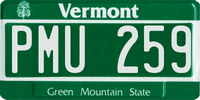 VT license plate PMU259