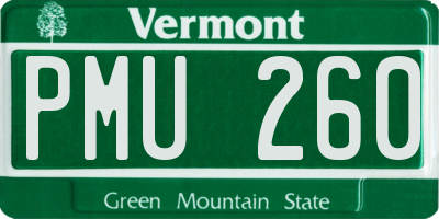 VT license plate PMU260