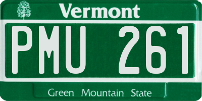 VT license plate PMU261