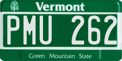 VT license plate PMU262