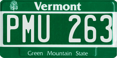 VT license plate PMU263