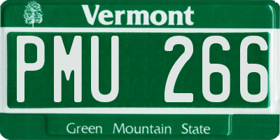 VT license plate PMU266