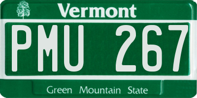 VT license plate PMU267