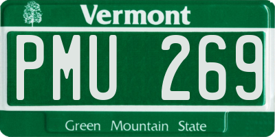 VT license plate PMU269