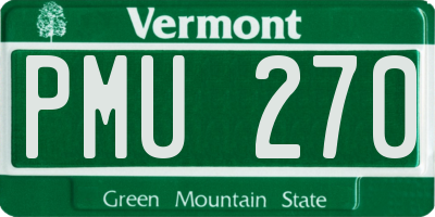 VT license plate PMU270