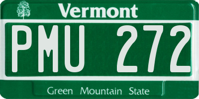 VT license plate PMU272