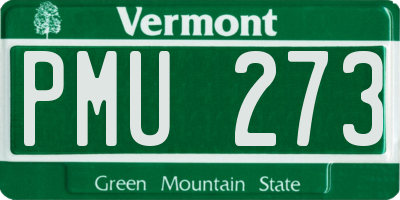 VT license plate PMU273