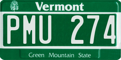 VT license plate PMU274