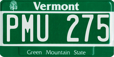 VT license plate PMU275