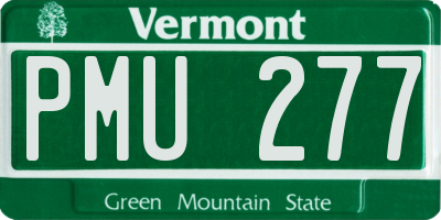 VT license plate PMU277