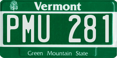 VT license plate PMU281
