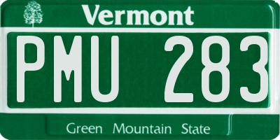 VT license plate PMU283
