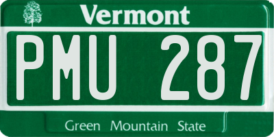 VT license plate PMU287