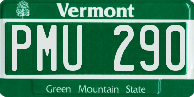 VT license plate PMU290