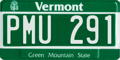 VT license plate PMU291