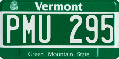 VT license plate PMU295
