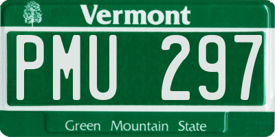VT license plate PMU297