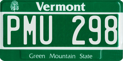 VT license plate PMU298