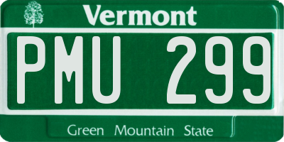 VT license plate PMU299