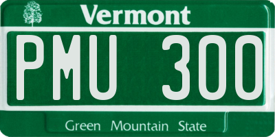 VT license plate PMU300