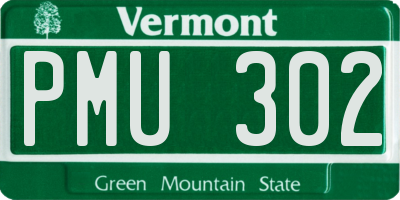 VT license plate PMU302