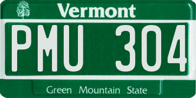 VT license plate PMU304