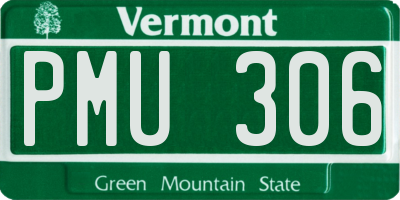 VT license plate PMU306
