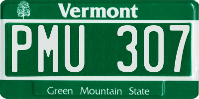VT license plate PMU307