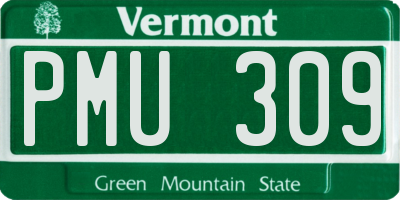 VT license plate PMU309
