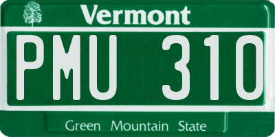 VT license plate PMU310