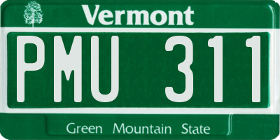 VT license plate PMU311