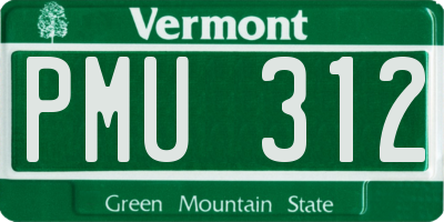 VT license plate PMU312