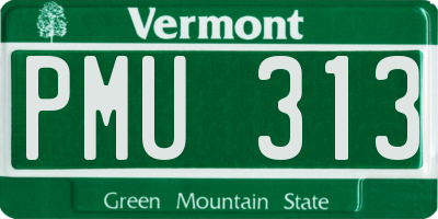 VT license plate PMU313