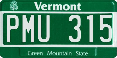 VT license plate PMU315