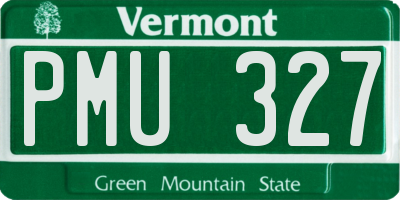 VT license plate PMU327