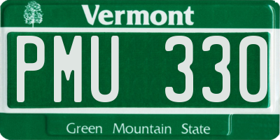 VT license plate PMU330