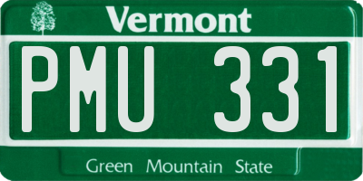 VT license plate PMU331