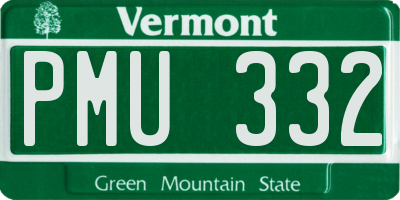 VT license plate PMU332
